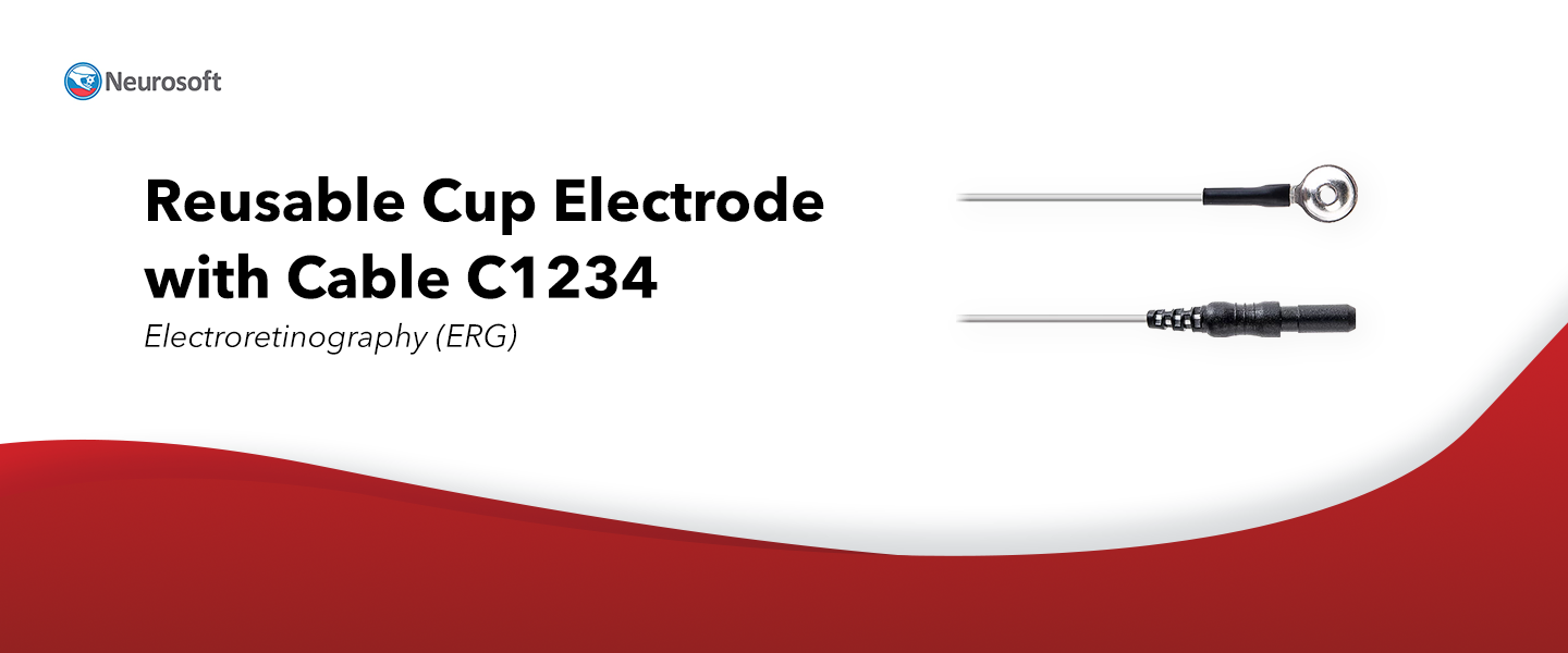 Reusable Cup Electrode with Cable C1234